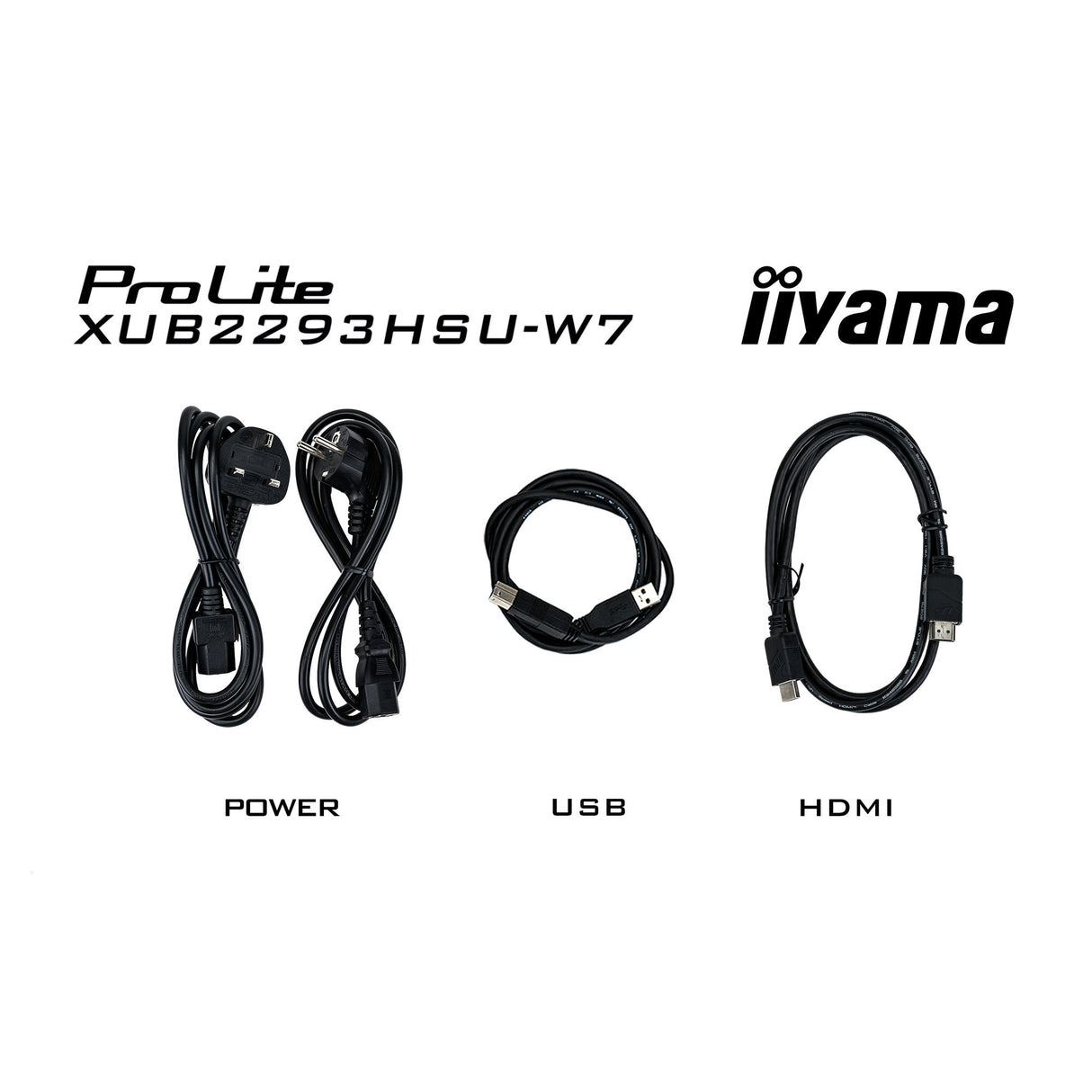 Iiyama prolite xub2293hsu-w7 21.5 skærm (hvid (mat), HDMI, skærmport, 2x USB-A)