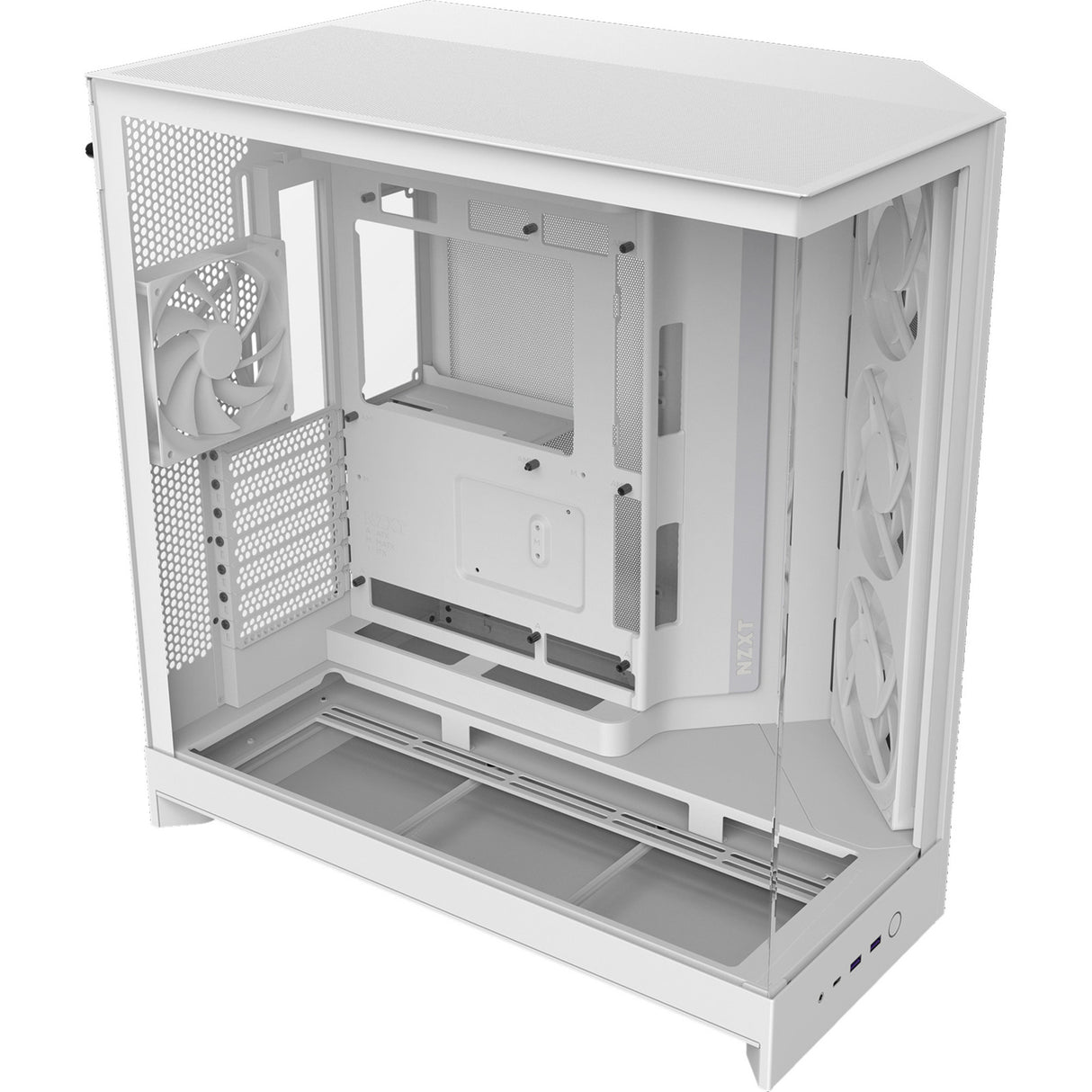 Nzxt h9 flow rgb midi tårnhus (hvid (mat) | 2x usb-a | 1x usb-c | rgb | hærdet glas)