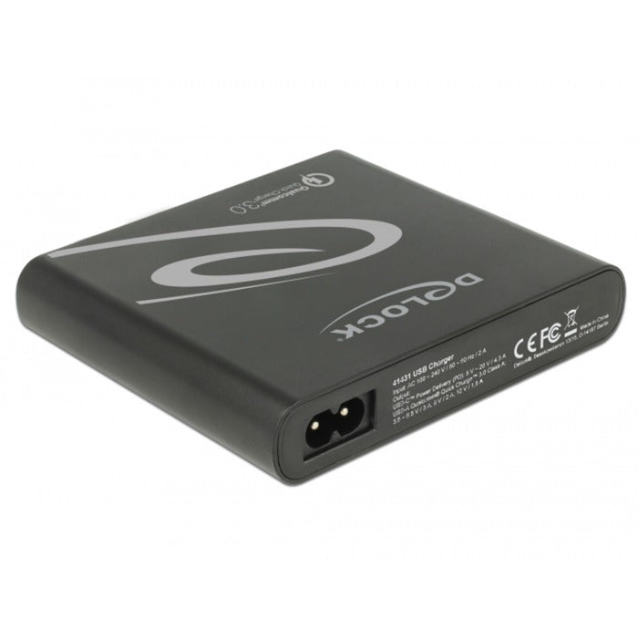 Delock USB-oplader 1x USB Type-C + 3x USB Type-A (sort)