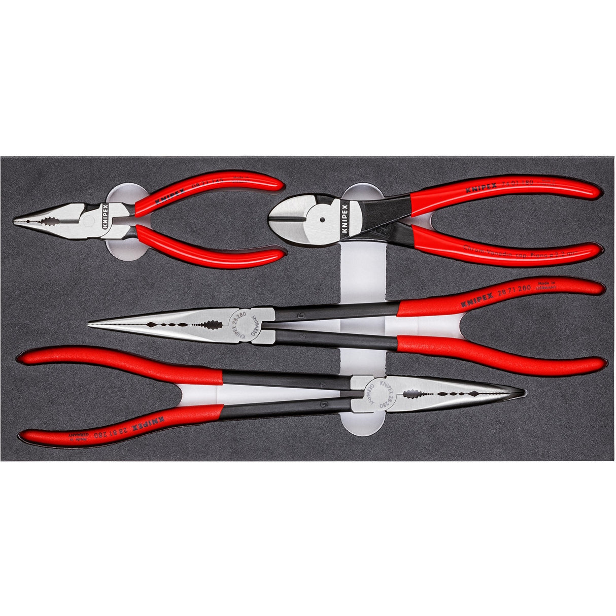 Knipex tangsæt automotive 00 20 01 v16 tangsæt (rød sort, 4-delt)