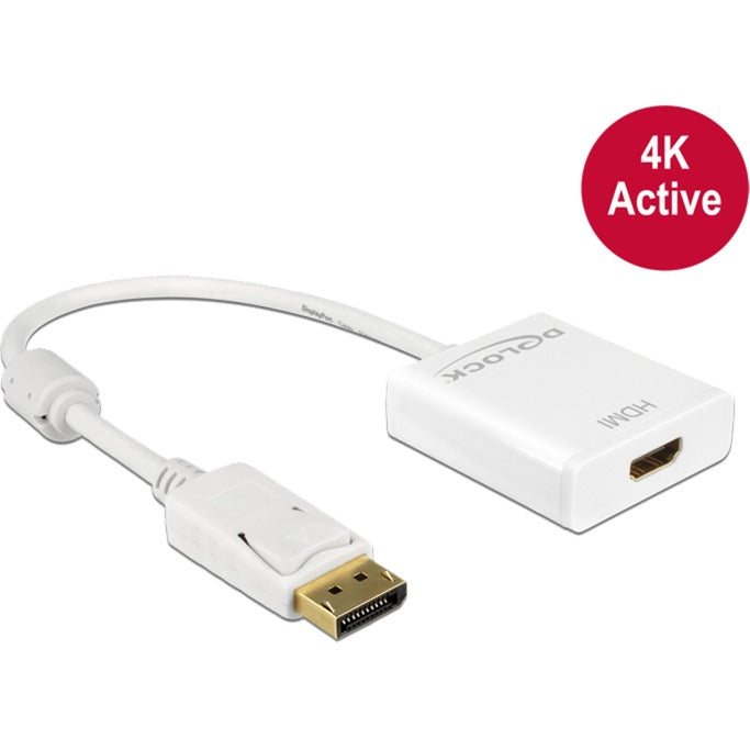 Delock displayport > hdmi-adapter (hvid, 0,2 meter, 4k)