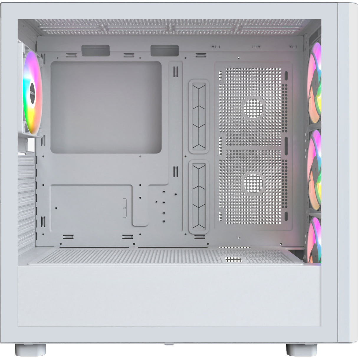 Montech xr wood midi tårnhus (hvid | 1x USB-A | 1x USB-C | RGB | vindue)