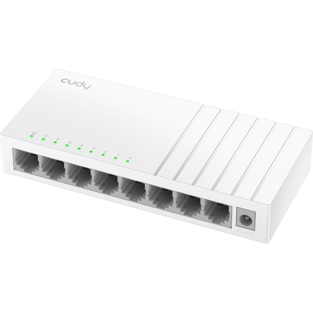 Cudy 8-ports 10 100 mbps uadministreret switch (hvid)