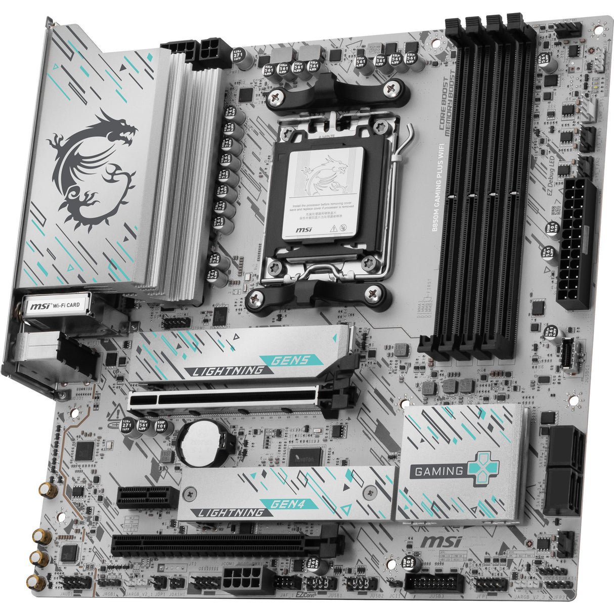 MSI B850M Gaming Plus WiFi Socket AM5 bundkort (RAID, 5GB-LAN, WiFi 7, BT, lyd, µATX)