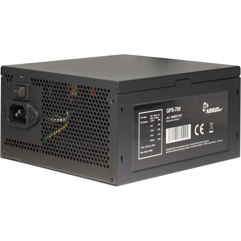 Inter-tech argus GPS-700 700 watt strømforsyning (sort, 4x pcie)