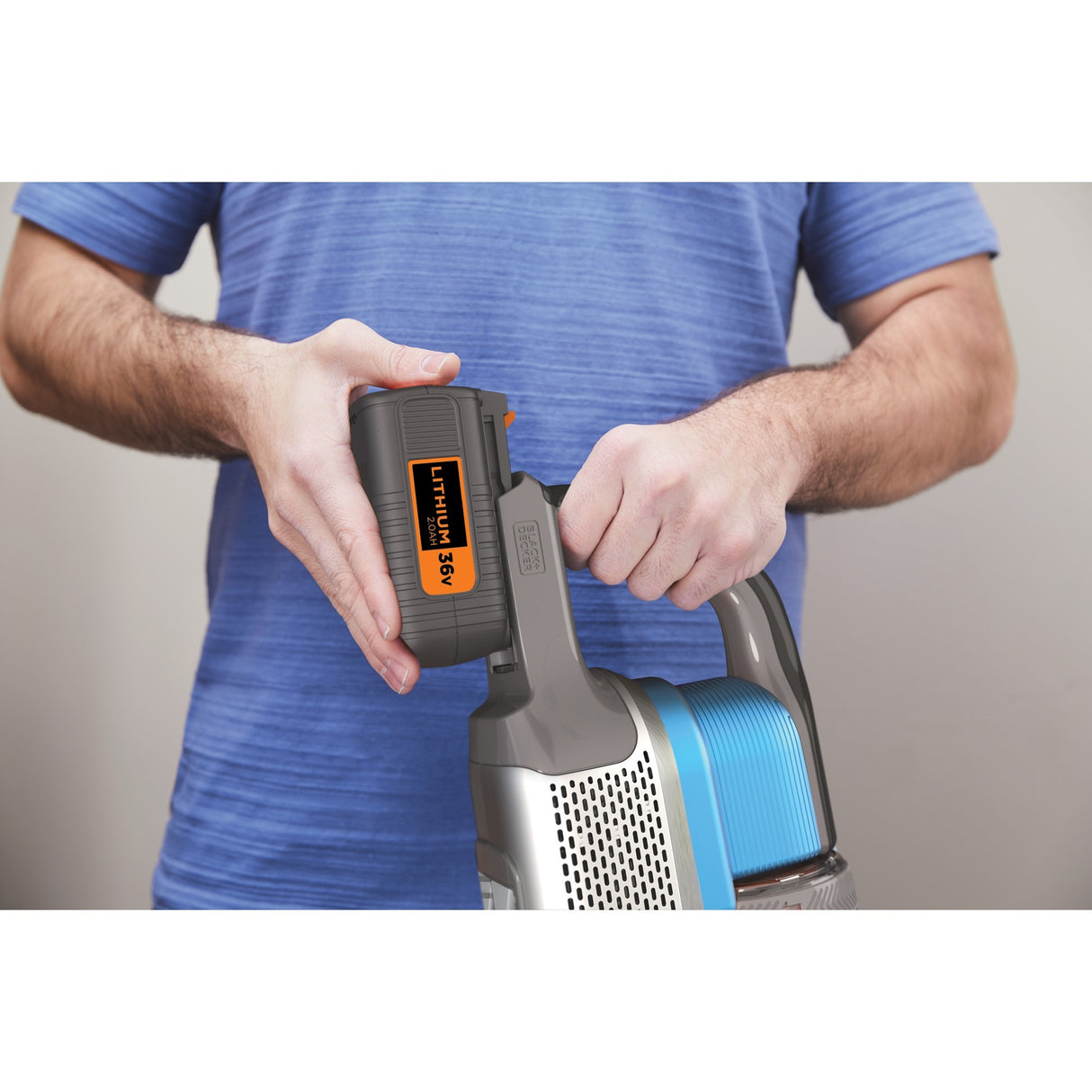 Black+decker 36v 4-i-1 stavstøvsuger (lyseblå grå)