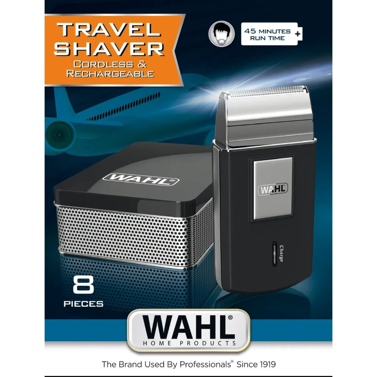 Wahl home products rejseshaversæt (sort og hvid, 8 dele)