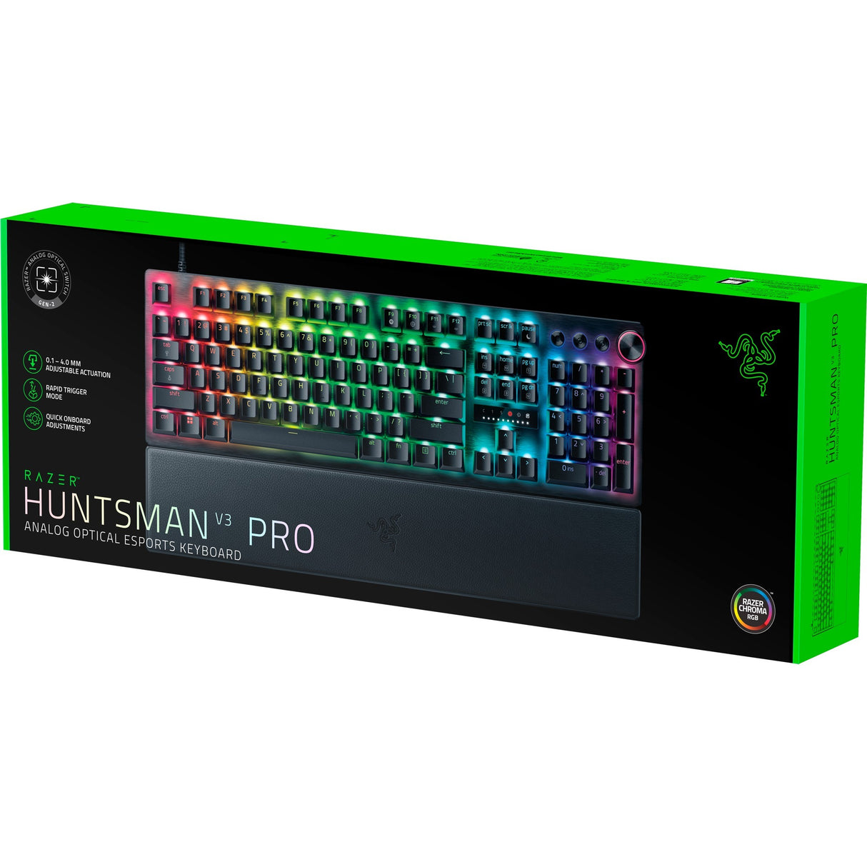 Razer Huntsman V3 Pro RGB mekanisk gaming-tastatur (sort, amerikansk layout (QWERTY), Analog Optical Gen 2, 100 %, Double-Shot PBT)