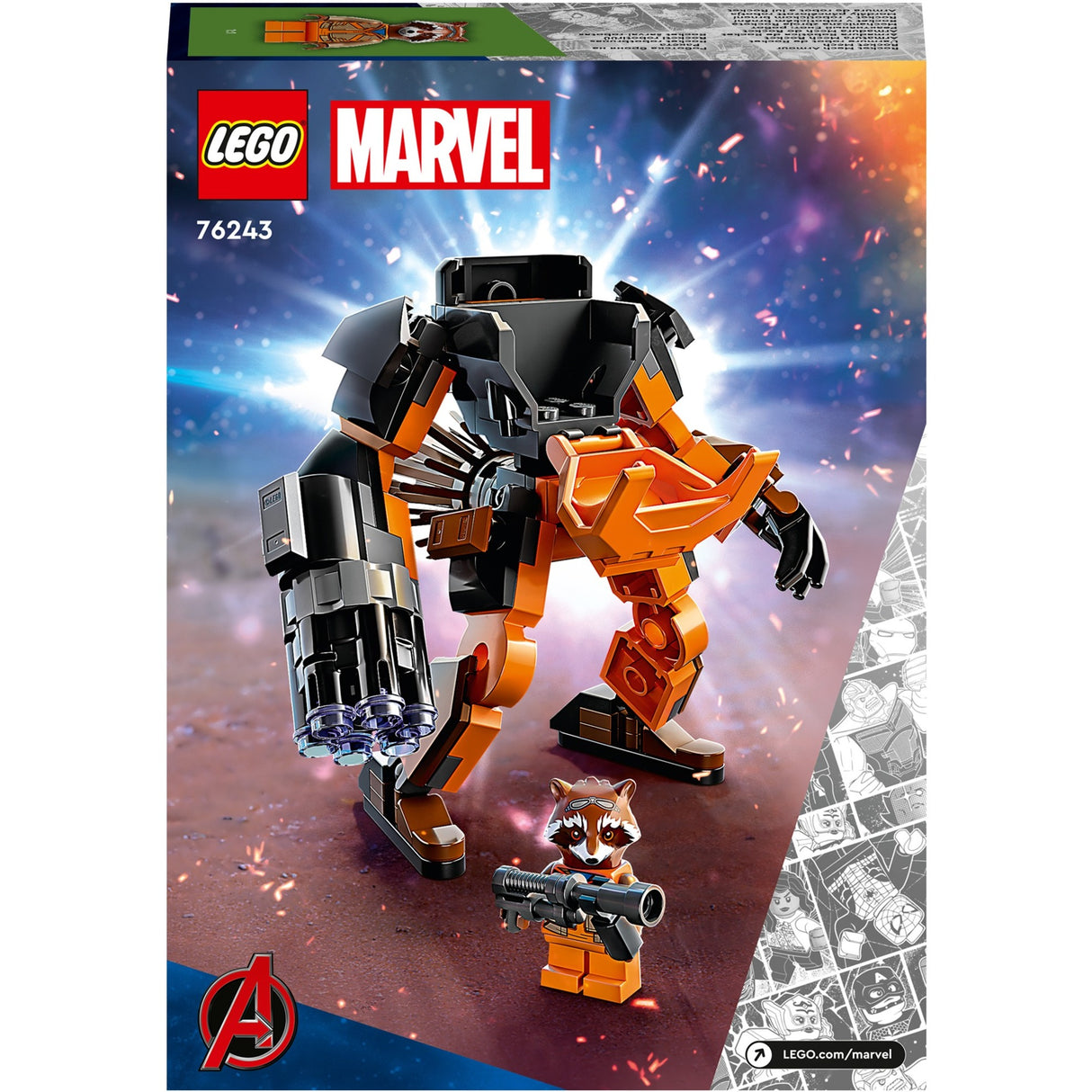 Lego marvel - raket mech panser konstruktion legetøj (76243)