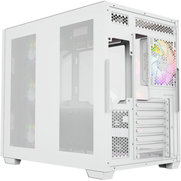 Xyz PC Gear Qubex Midi Tower-hus (hvid | 2x USB-A | 1x USB-C | Hærdet glas)