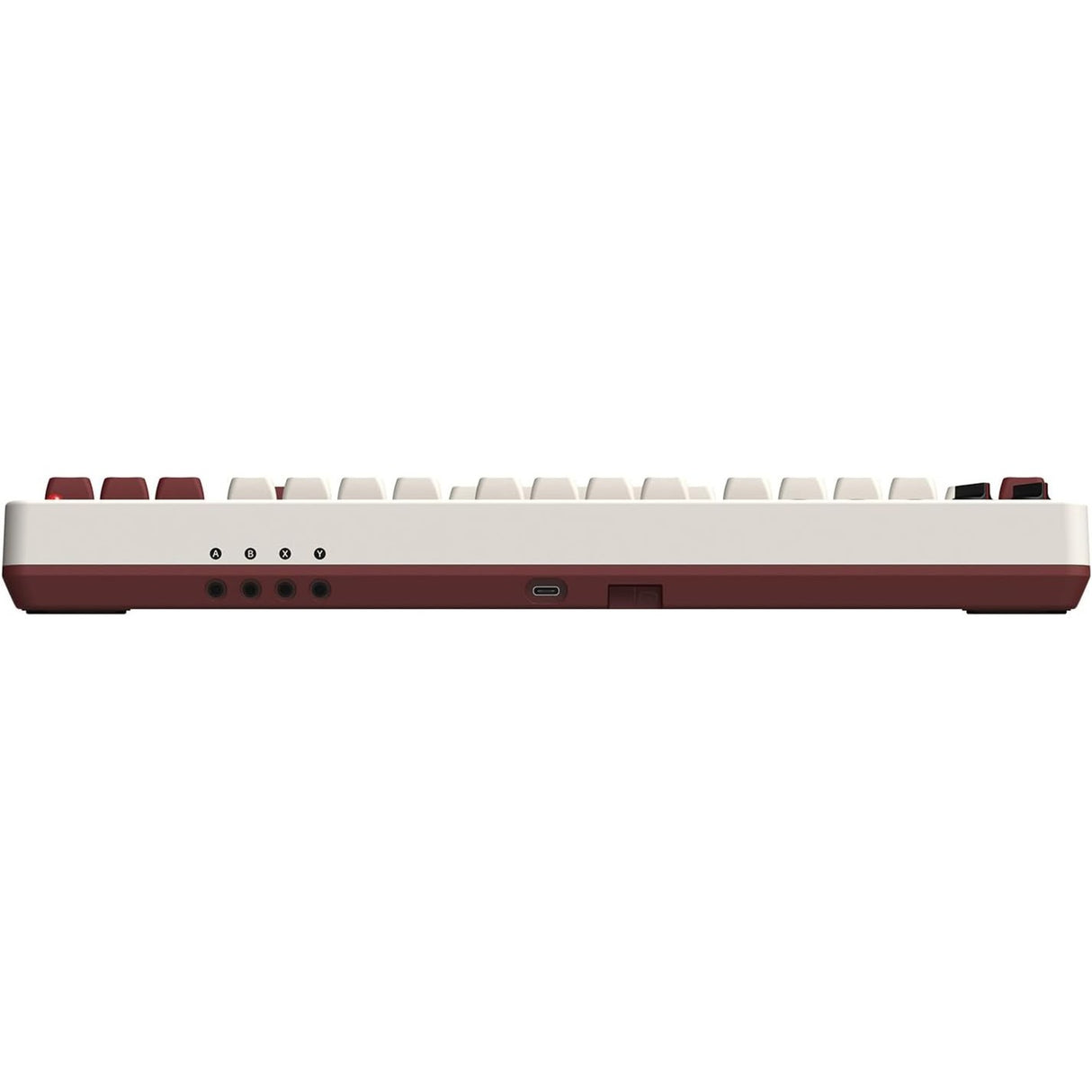 8bitdo retro mekanisk tastatur fami edition (beige, us layout (qwerty), kailh box hvid, 80% (tkl), bluetooth lavenergi, trådløs 2.4g, usb)