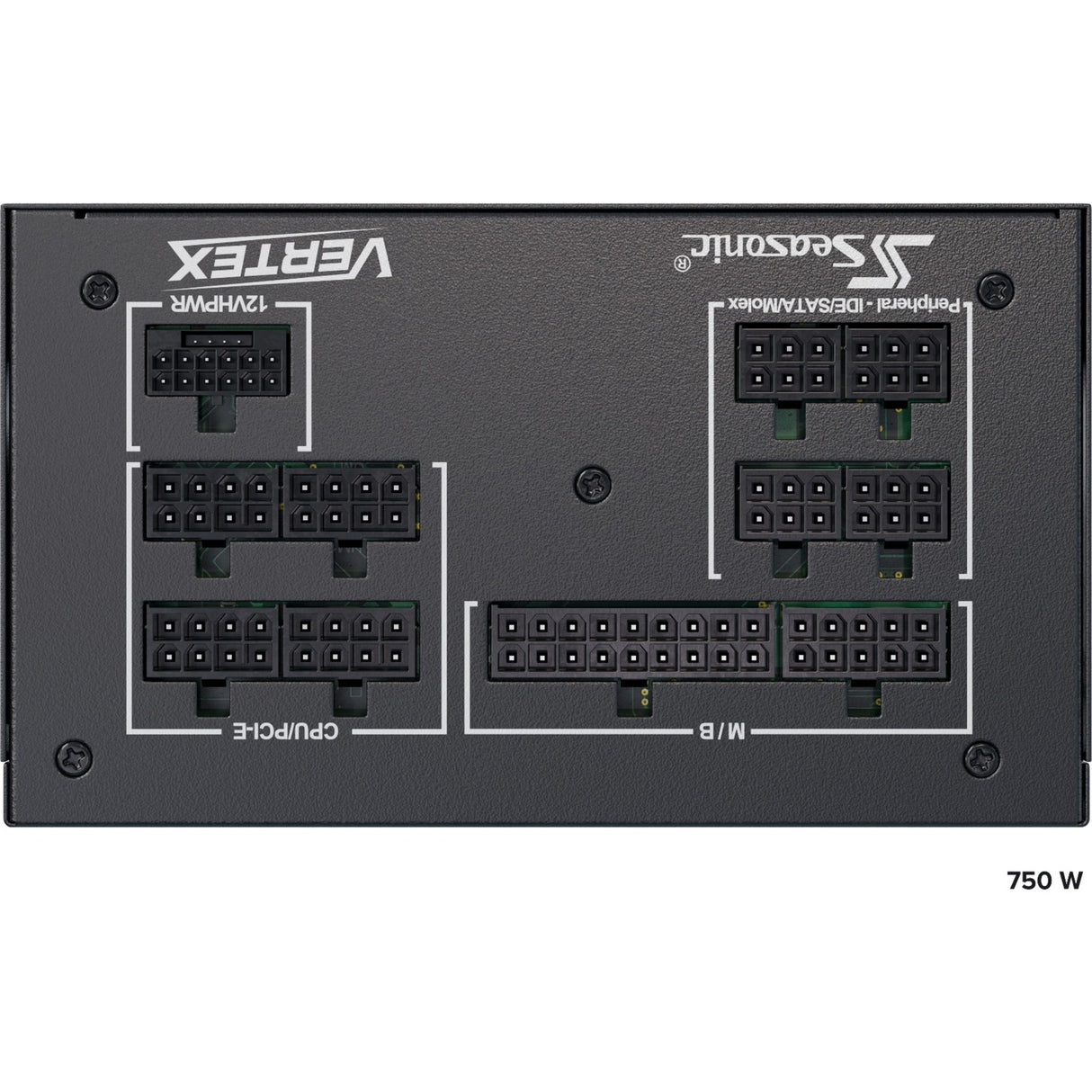 Seasonic vertex px-750, modulær 750 watt strømforsyning (sort, 2x pcie)
