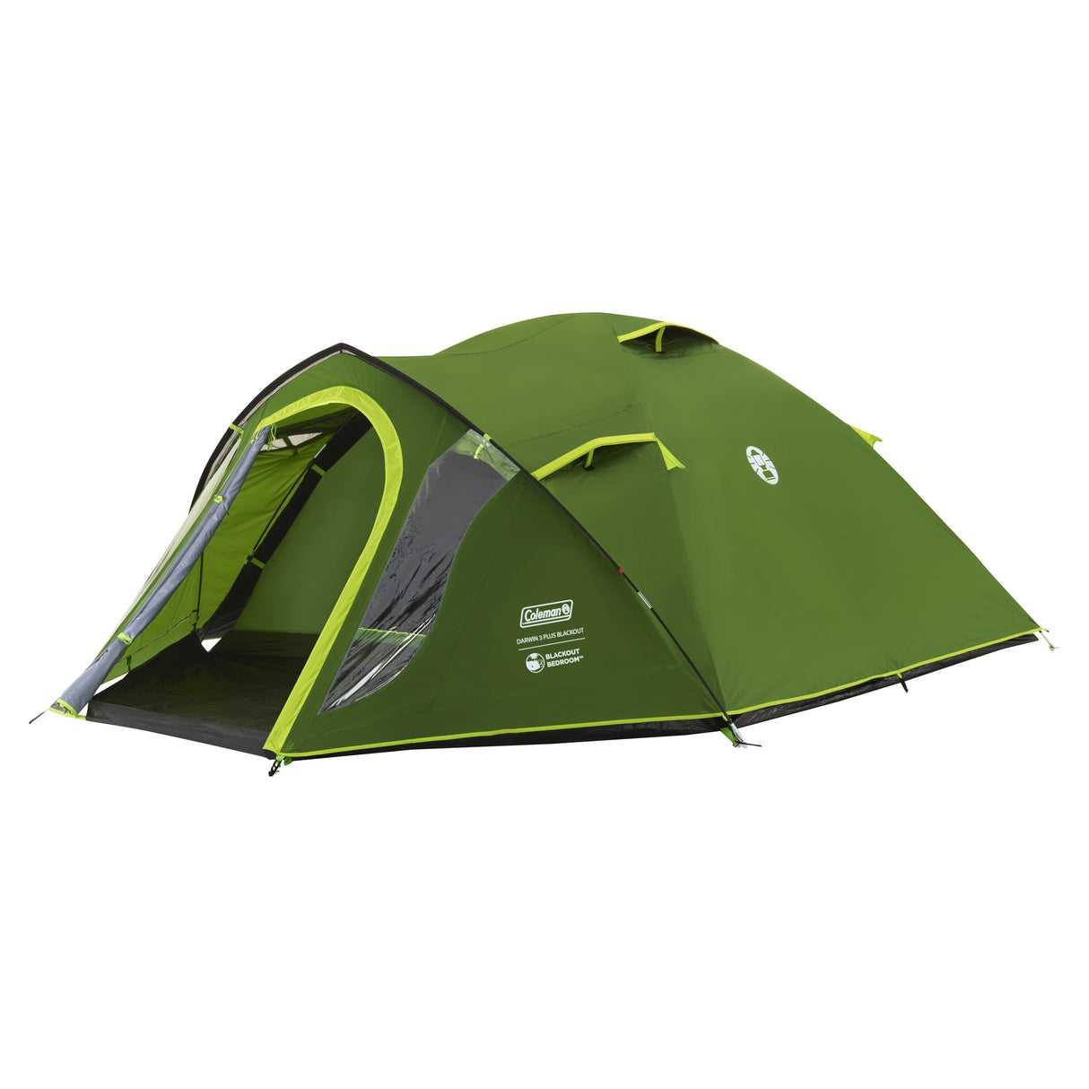 Coleman darwin 3 plus kuppeltelt (mørkegrøn lysegrøn, med frontstruktur, model 2025)