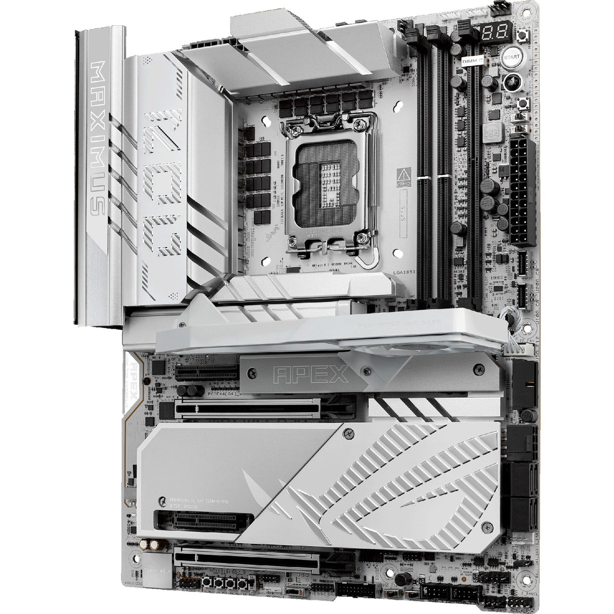 Asus Rrog Maximus Z890 Apex Socket 1851 bundkort (RAID, 5GB-LAN, Wi-Fi 7, BT, lyd, ATX)