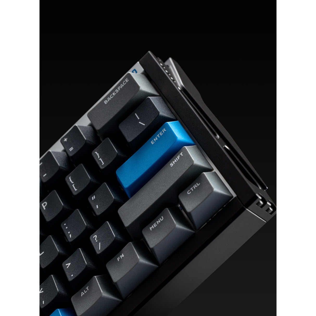 Iqunix ez60 magnetisk switch gaming tastatur (sort, us layout (qwerty), gateron magnetisk jade gaming, 60%, rgb, double shot pbt keycaps)