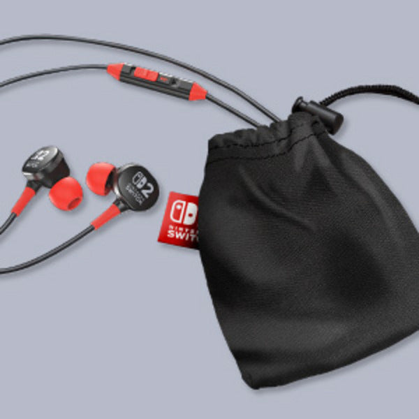 Powera-øretelefoner med ledning til Nintendo Switch 2 in-ear (sort rød, Nintendo Switch 2, Nintendo Switch, Nintendo Switch - OLED-model, Nintendo Switch Lite)