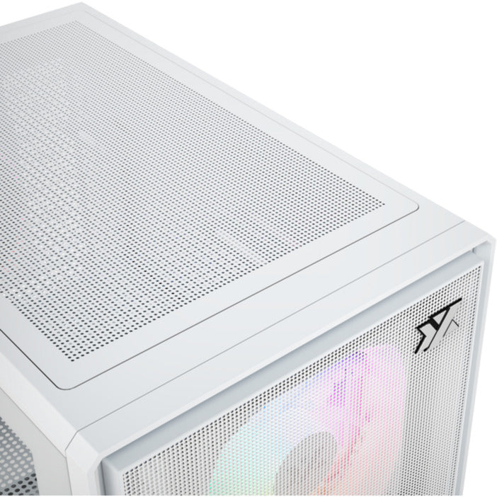 Xyz pc gear atom midi tårnhus (hvid | 2x USB-A | 1x USB-C | hærdet glas)