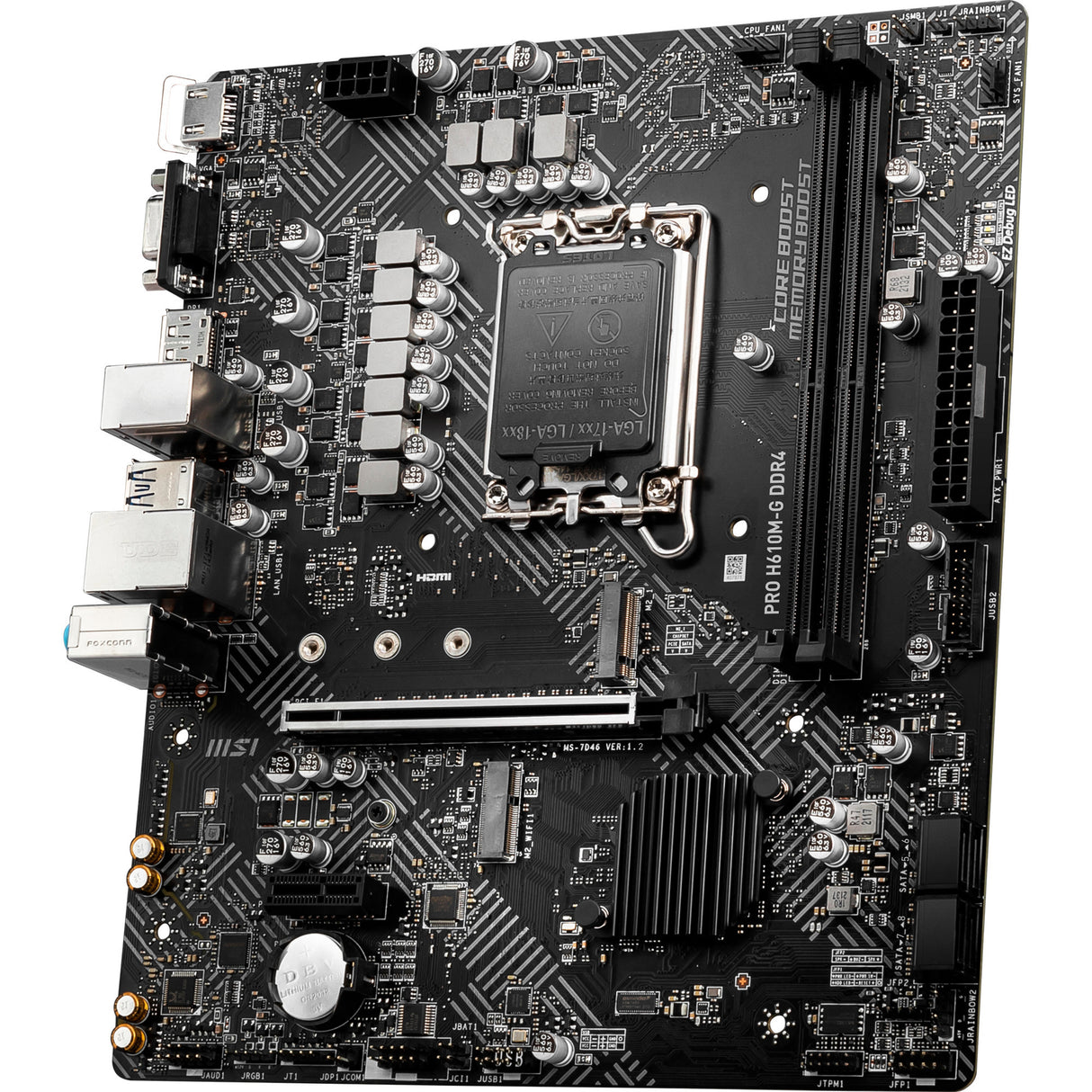 MSI Pro H610M-G DDR4 Socket 1700 bundkort (GB-LAN, lyd, µATX)