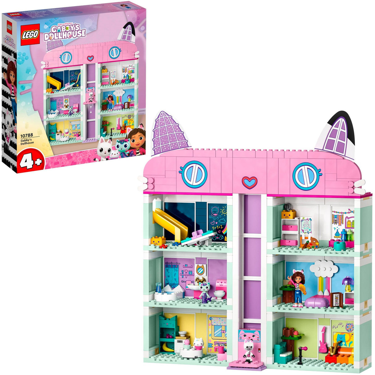 Lego gabbys dukkehus gabbys dukkehuslegetøj legetøj med 4 minifigurer og tilbehør til børn 4+ - 10788