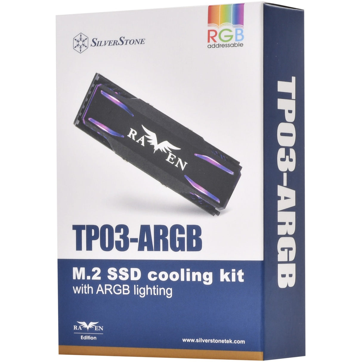 Silverstone TP03-ARGB heatsink (sort, velegnet til m.2 2280 SSD)