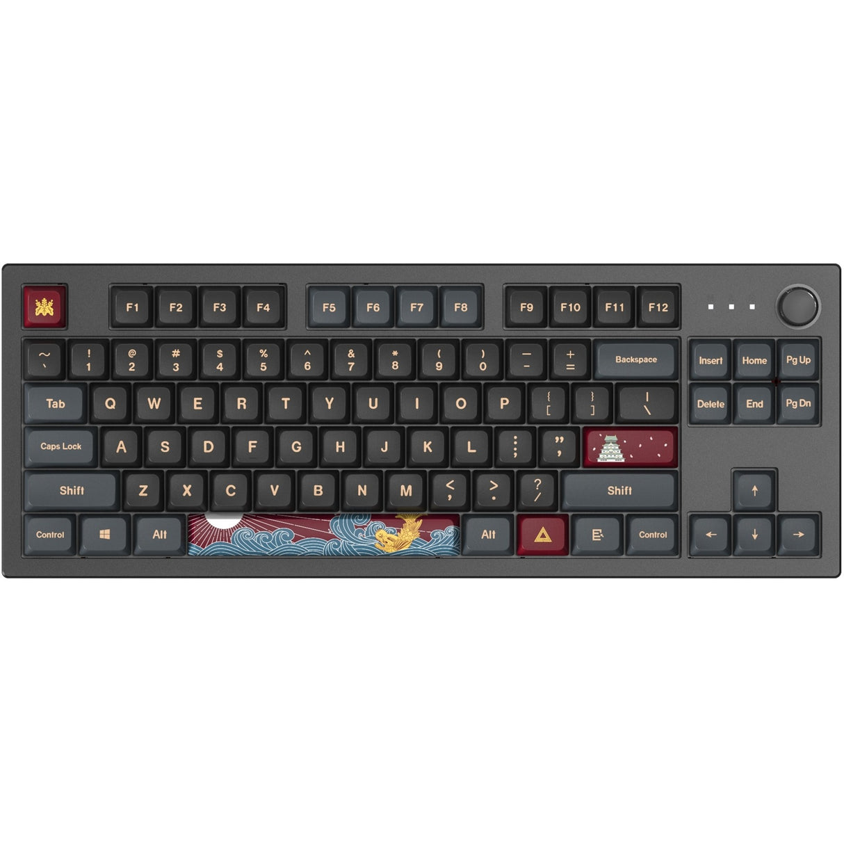 Montech mkey darkness tkl rgb mekanisk tastatur (sort, us-layout (qwerty), gateron g pro gul, 80% (tkl), hot-swappable, rgb, pbt)