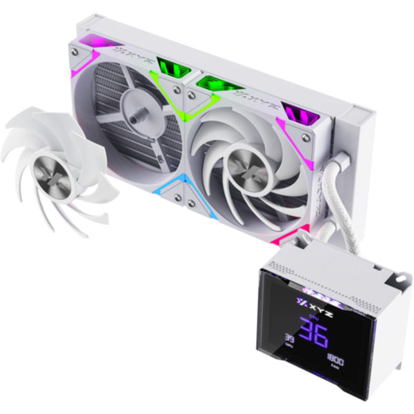 Xyz pc gear hydrotemp aio 240 vandkøling (hvid, argb, pwm)