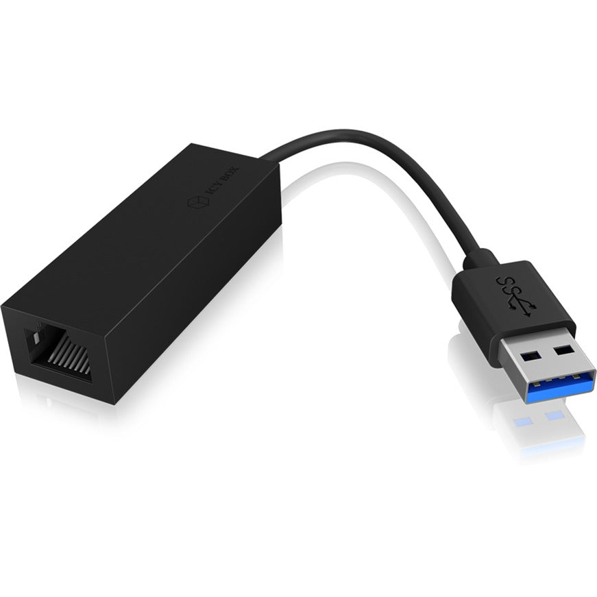 Icy box ib-ac501a, USB 3.0 > RJ-45 adapter (sort)