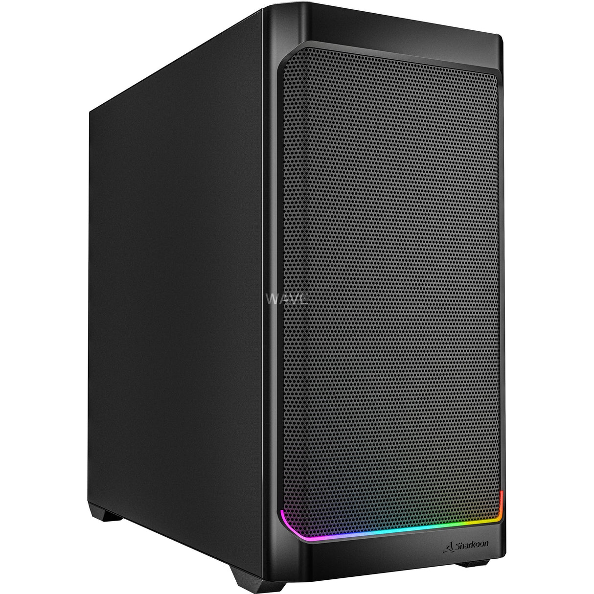 Sharkoon mk4 rgb strip mini tårnhus (sort | 2x usb-a | 1x usb-c | rgb)