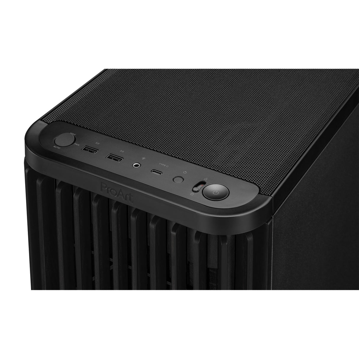 Asus proart pa401 wood edition - metalpanel midi tårnhus (sort | 2x USB-A | 1x USB-C)