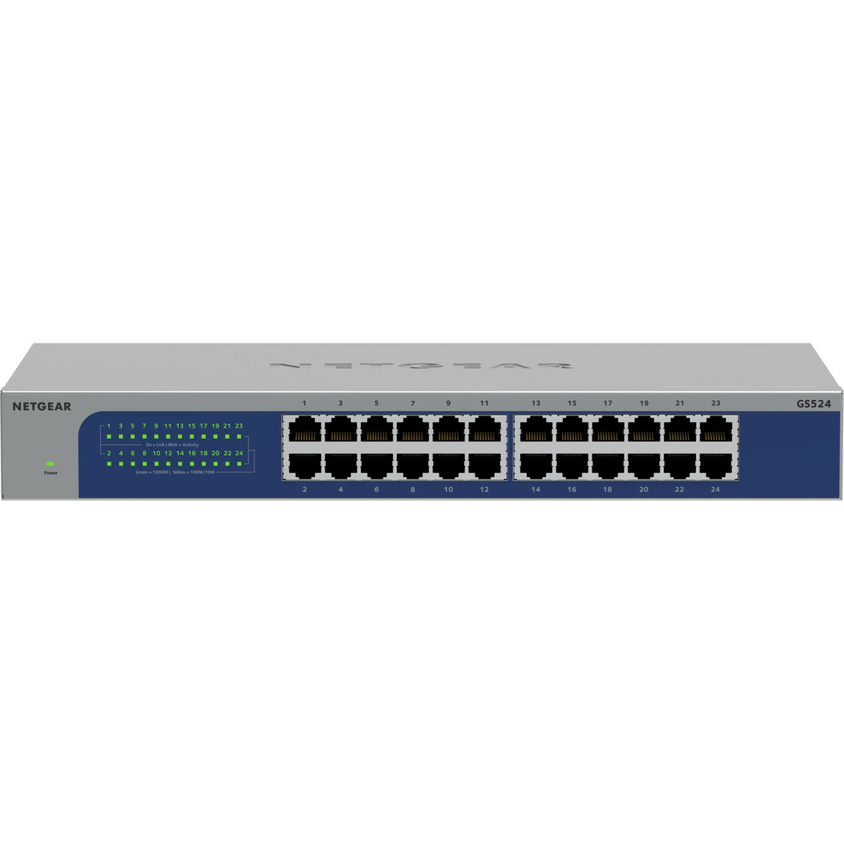 Netgear GS524 24-Port Gigabit Ethernet Unmanaged Switch (gråblå)