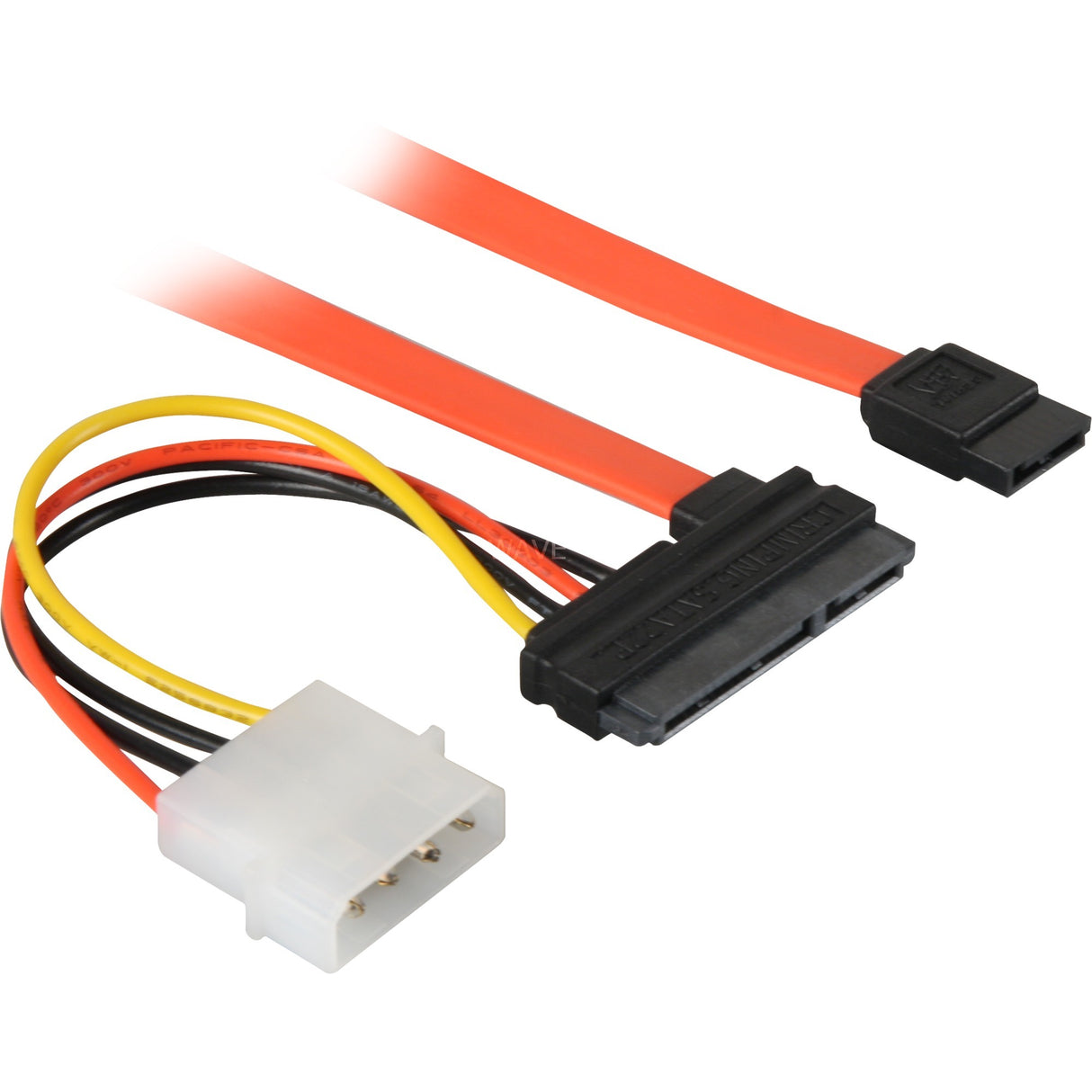 Goobay S-ATA 2-i-1 datakabel + strømadapter (orange, 0,5 meter)
