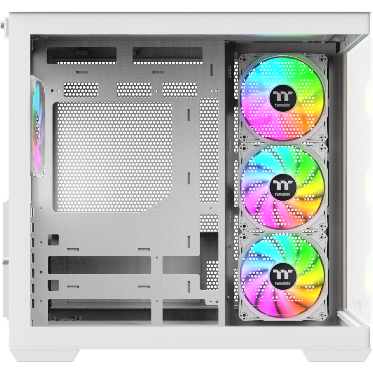 Thermaltake view 380 ws argb sne midi tårnhus (hvid træfarve | 2x USB-A | 1x USB-C | RGB | hærdet glas)
