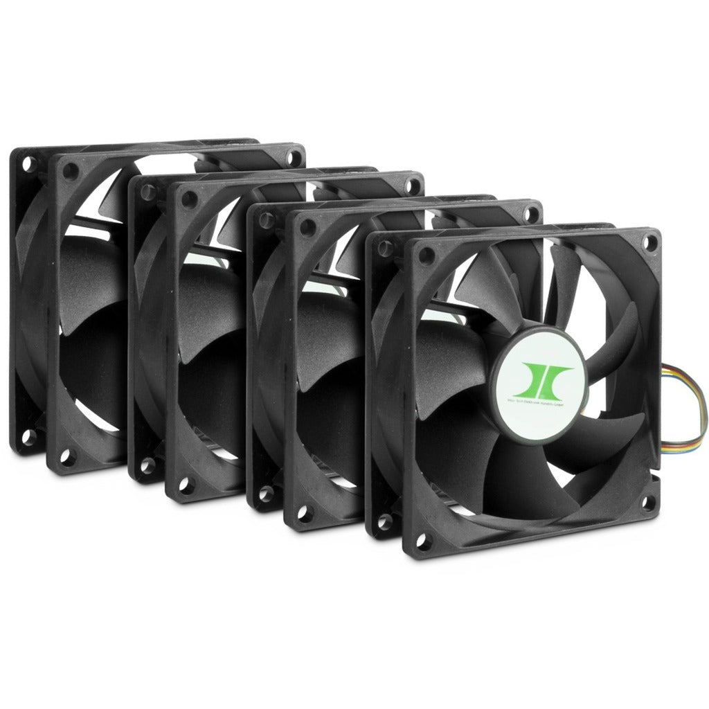 Inter-tech ipc blæsersæt 80 mm kasseventilatorer (sort, 4 stk, 80 x 80 x 25 mm, pwm)