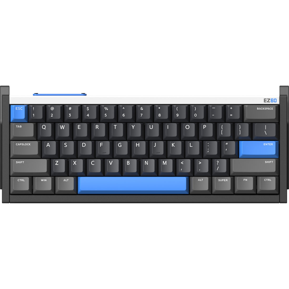Iqunix ez60 magnetisk switch gaming tastatur (sort, us layout (qwerty), gateron star trail, 60%, rgb, double shot pbt keycaps)