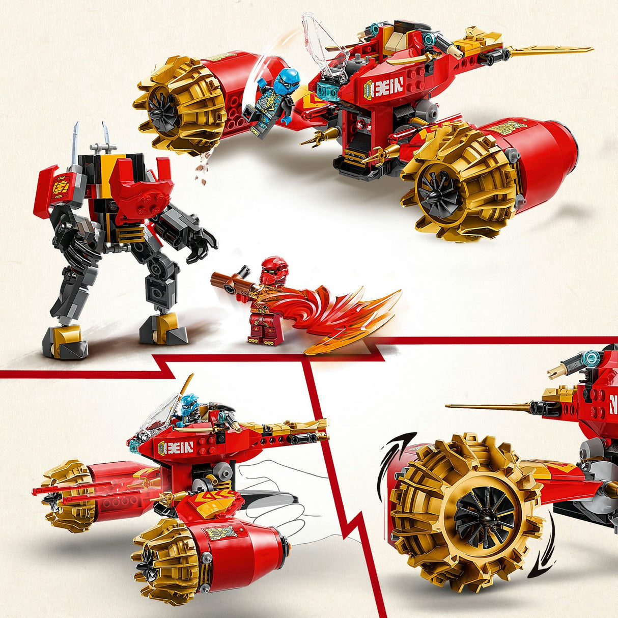 Lego ninjago 71830 kai's mecha storm køretøj