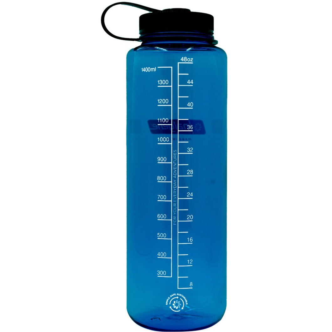 Nalgene drikkedunk med bred mund sustain silo 1,5 liter (gennemsigtig blå)