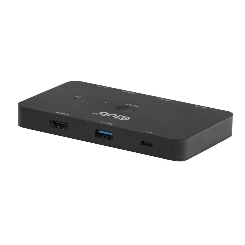 Club 3d csv-2512 kvm switch dual usb-c naar hdmi kvm-switch (zwart, 4k 60hz)