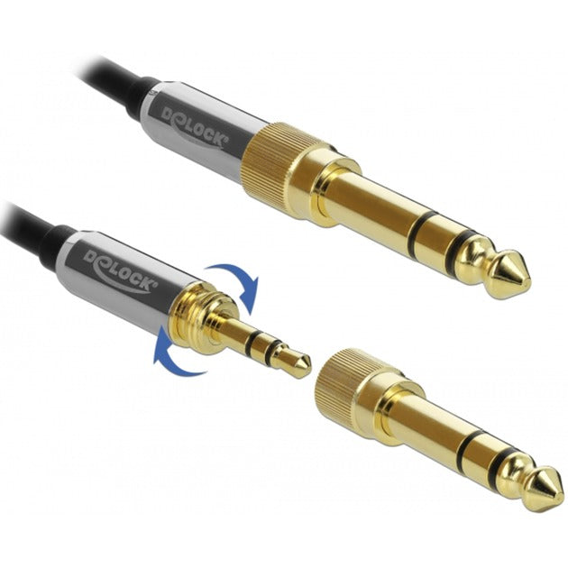 Delock stereostik 3,5 mm 3-benet han > hun forlængerkabel (sort, 5 meter)