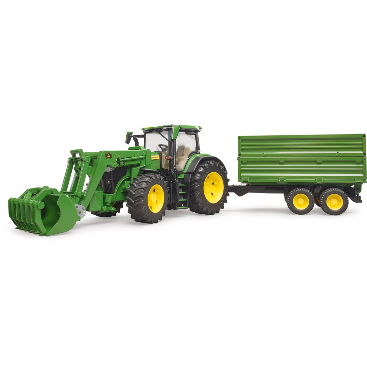 Bruder traktor John Deere 7R 350 med trailer