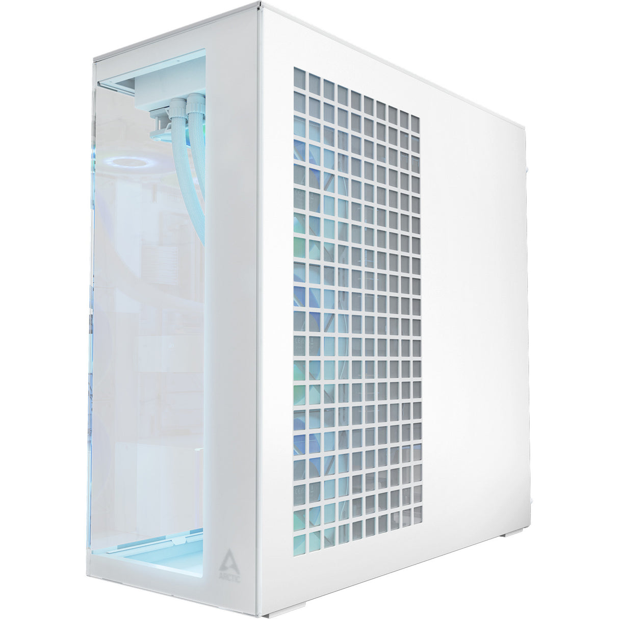 Arctic xtender midi tårnhus (hvid | 2x USB-A | 1x USB-C | RGB | hærdet glas)