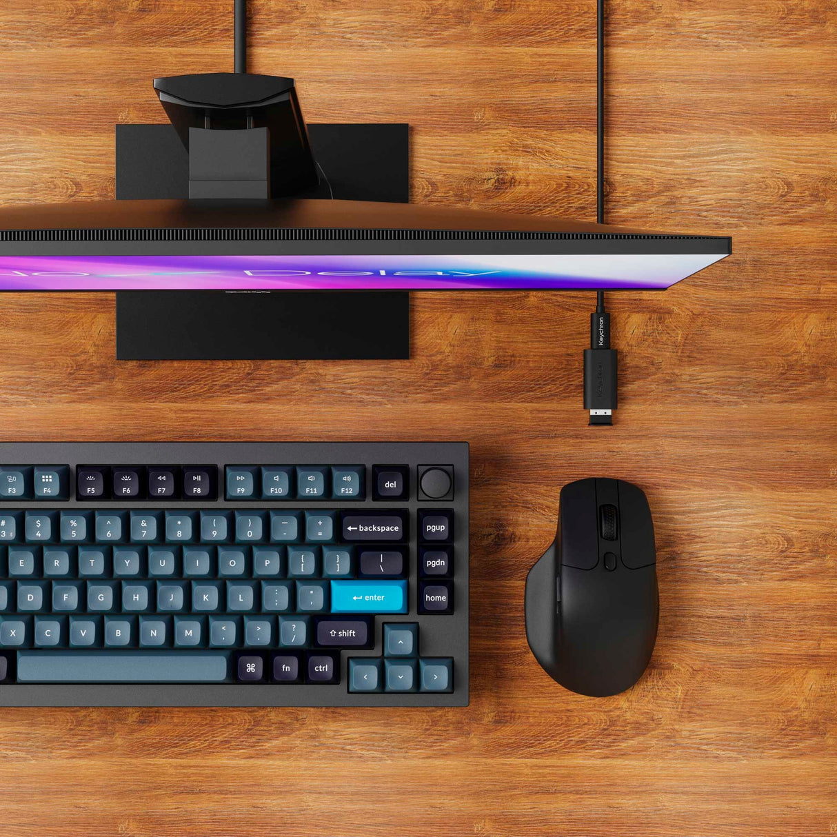 Keychron m6-a1 trådløs mus (sort, 100 - 26.000 dpi, USB-C Bluetooth 5.1 2.4 GHz)