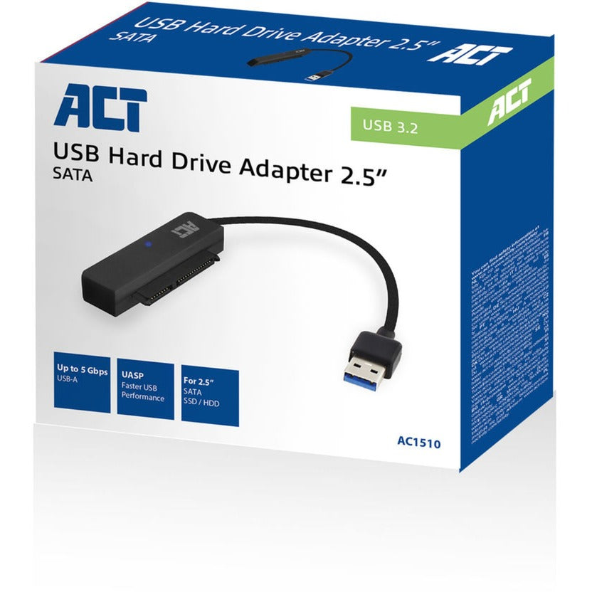 Aktiver tilslutningsmuligheder USB-adapterkabel til 2.5 SATA HDD SSD (sort, USB 3.2 (5 Gbit s))