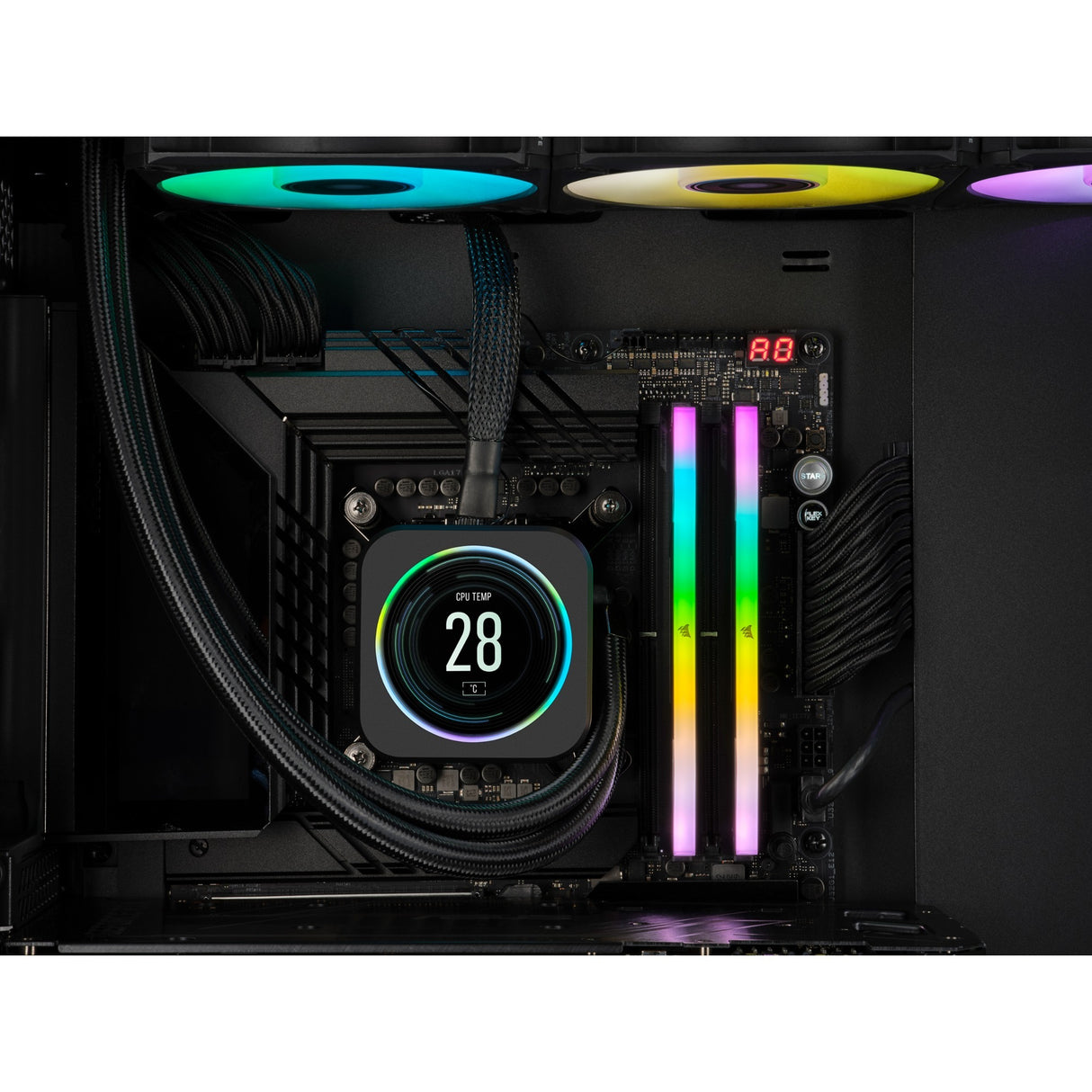 Corsair Vengeance RGB 32 GB DDR5-5200 (2x 16 GB) RAM (sort, cmh32gx5m2b5200c40, xmp 3.0)