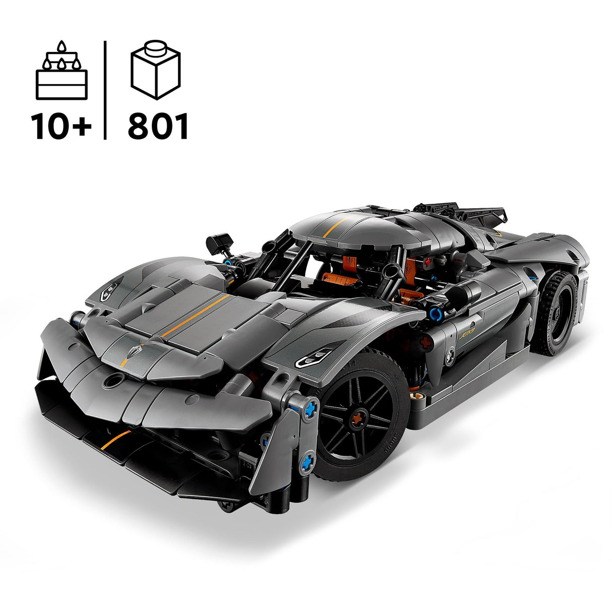 Lego Technic 42173 Koenigsegg Jesko Absolut Gray Hypercar