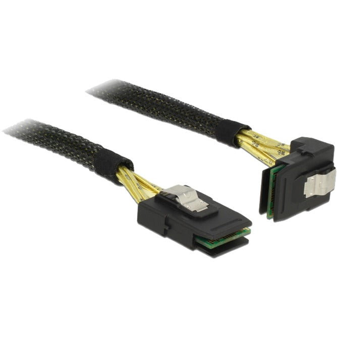 Delock mini sas sff-8087 > mini sas sff-8087 vinklet, 1 m kabel (sort, 83642)