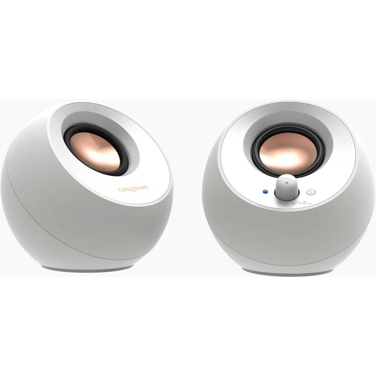 Creative Pebble V3 PC-højttaler (hvid, Bluetooth, USB-C, Aux)