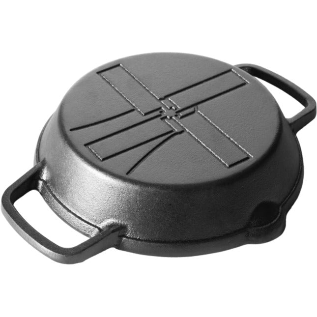 Vindmøllepande med 2 grebs stegepande (sort, ø 16 cm)