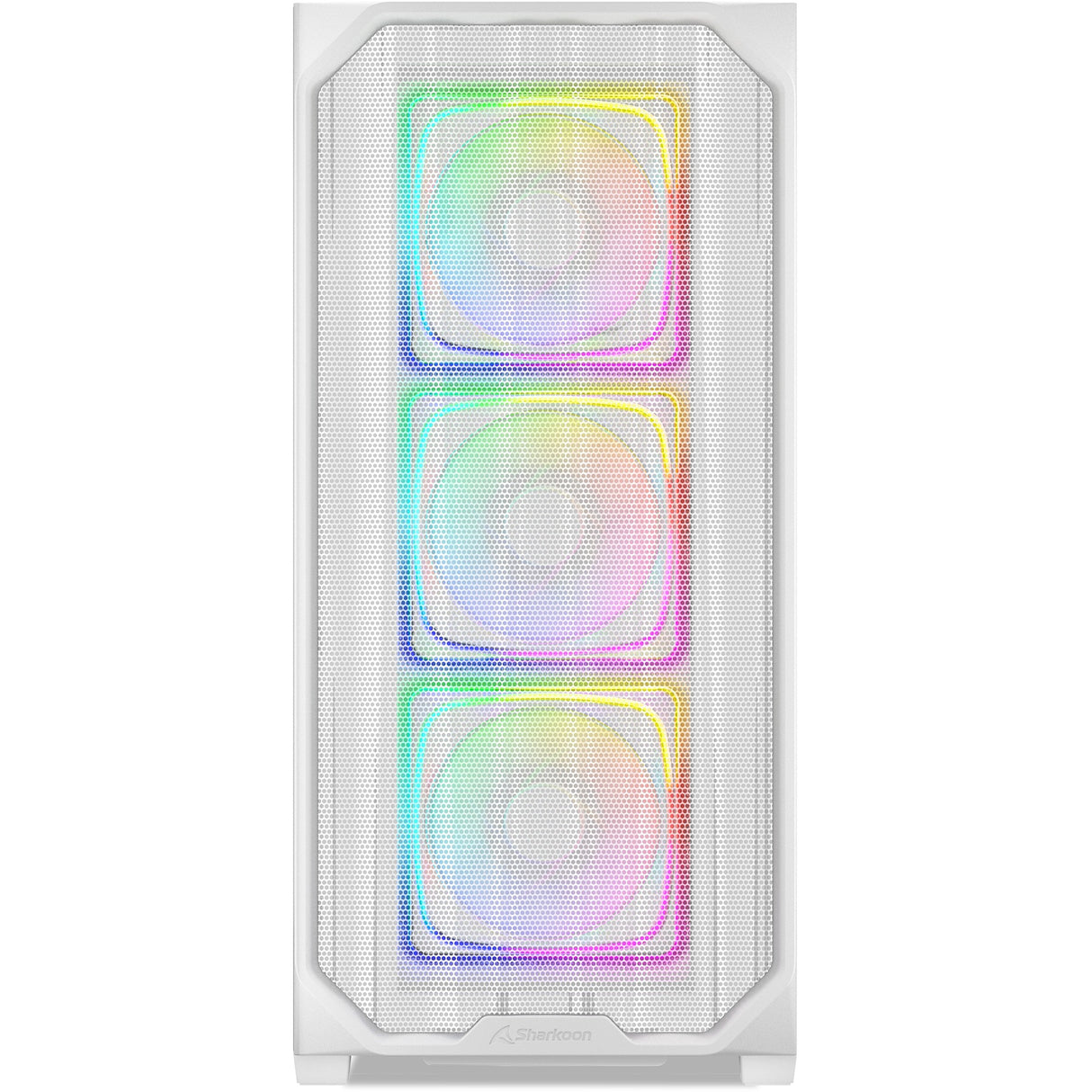 Sharkoon ak5m rgb midi tårnhus (hvid | 2x usb-a | 1x usb-c | rgb | hærdet glas)