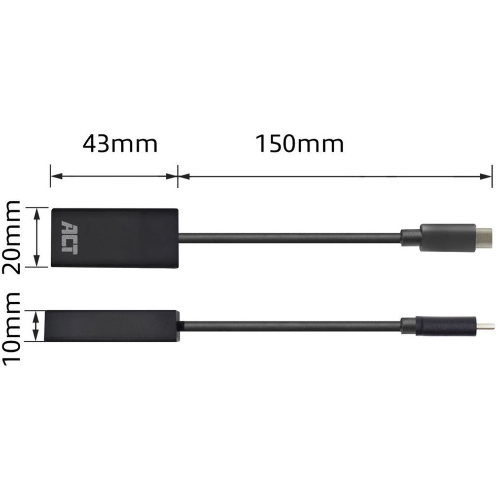 Akt-tilslutning USB-C til HDMI hun-adapter (sort)