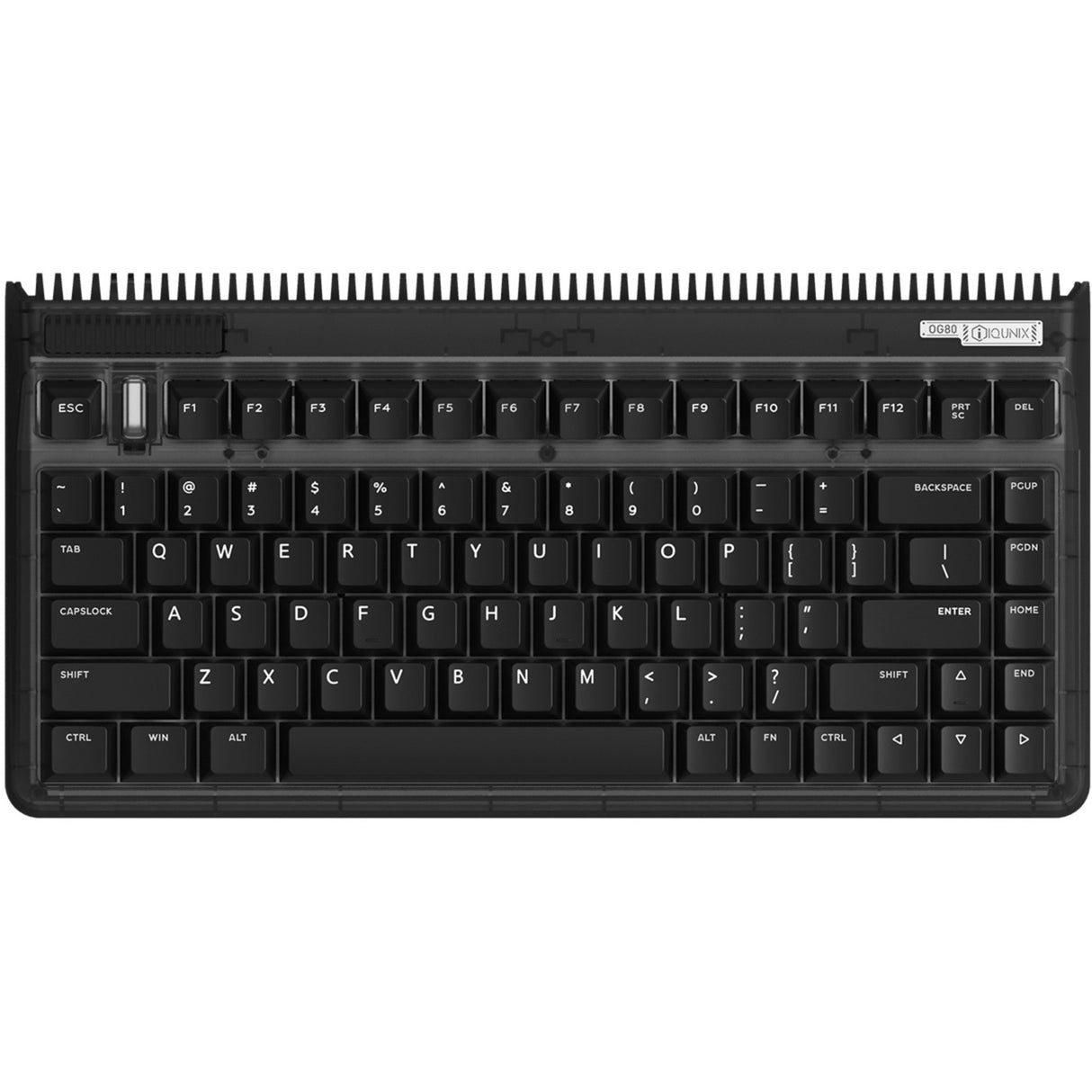 Iqunix og80 mørk side trådløst mekanisk tastatur (sort, us layout (qwerty), gateron brun, 80% (tkl), rgb lysdioder, hot-swappable, pbt, 2.4ghz | bluetooth 5.1 | usb-c)